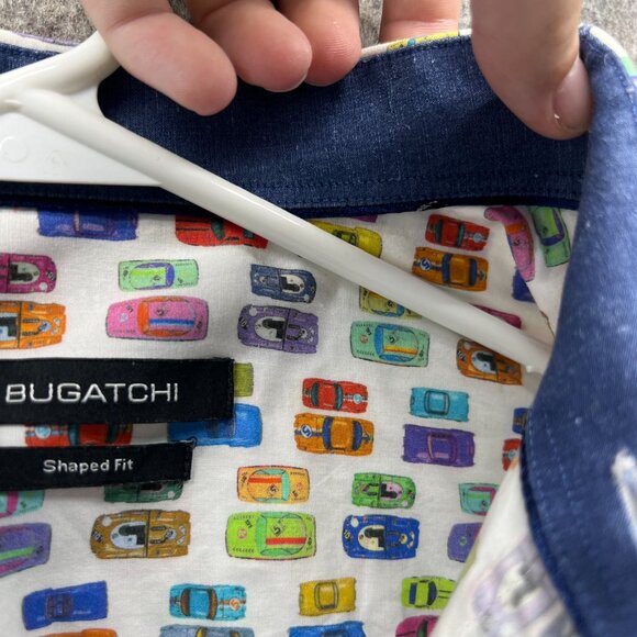 Bugatchi Shirt Mens Large Multicolor Button Down Long Sleeve Cars Pattern AOP - Picture 2 of 12